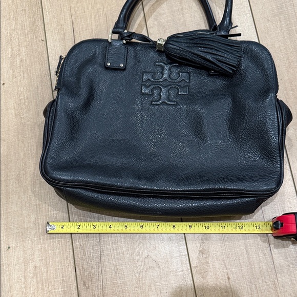 Tory Burch Black Leather Satchel with Tassel - Picture 3 of 6